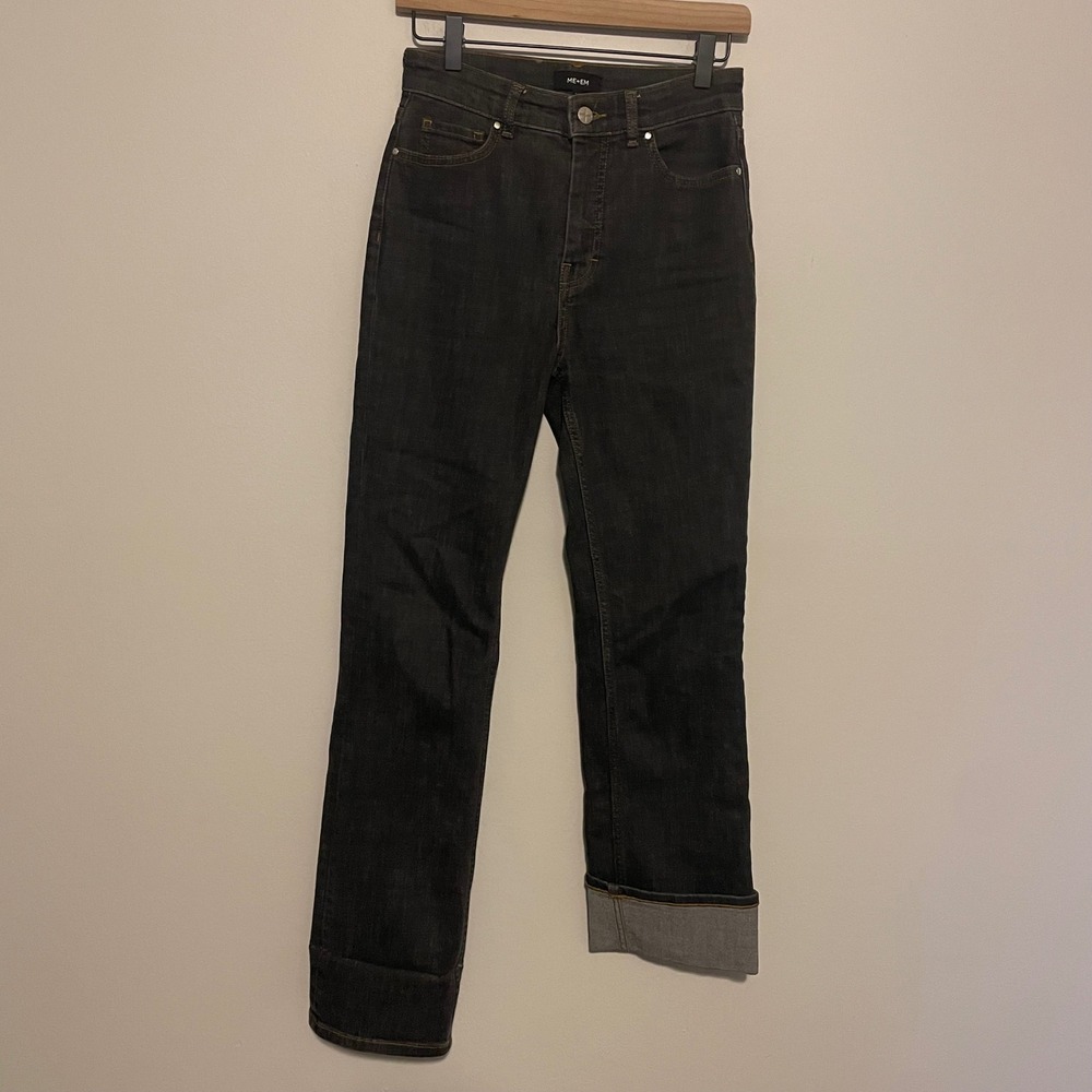 ME+EM turn up cuffed jeans straight leg 24 casual classic preppy designer boho‎